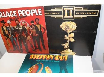 3 Disco Fever Albums - Village People 1978 Macho Man - Rose Royce 1977 - Steppin' Out Compilation 1978