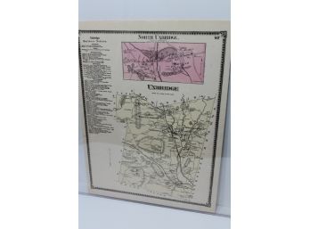 1870 Uxbridge Massachusetts - Worcester Co. Beers Map