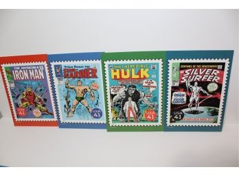 Marvel Postcards Group 2 - Invincible Ironman- Incredible Hulk - Sub-mariner - Silver Surfer