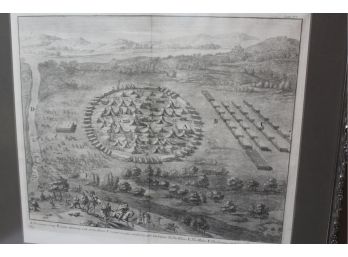 18th Century Print Of Caesar's Battle Camp No.21 From Duncan's 'The Commentaries Of Caesar' 1753