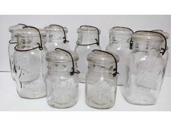 Lot Of 10 Vintage Ball Ideal Mason Canning Jars With Lids