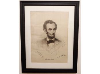 Antique Original 19thc President Abraham Lincoln Steel Engraving