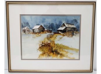 Listed Cape Cod Artist Roberta A Hogan (d2004) Original Watercolor Gouache Painting