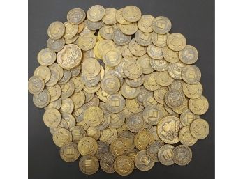 Lot Of 100 Vintage Brass Tokens