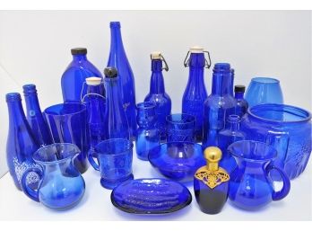 Collection Of Cobalt Blue Glass