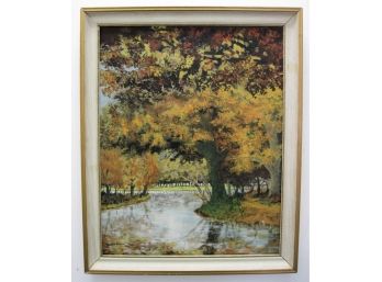 Norman R Brown Vintage Impressionist Autumn Landscape Oil Painting