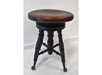 Antique Victorian Walnut Ball & Claw Foot Piano Stool