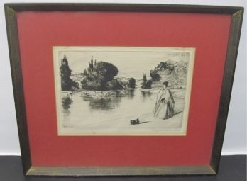 Sir Francis Seymour Haden Hand Signed Antique Hampton Court Gardens  Etching