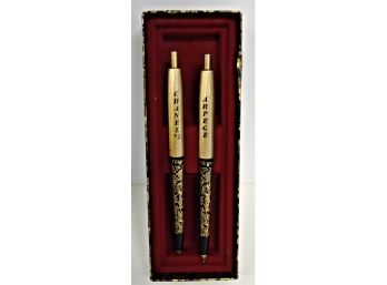 Arpege Chanel No. 5 Perfumed 14 KT Gold Plated Pen Set