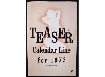 Rare Teaser Calendar Line For 1973 Salesman Sample Peek A Boo Pin Up Calendar Samples