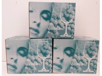 3 Boxes Stolzle Weinland 18 Oz. Bordeaux Glasses  6 Glasses Per Box 18 Total  New