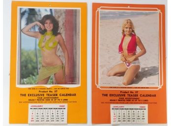 Vintage 1980 & 1981 Salesman Samples Exclusive Teaser Calendars