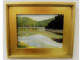 Esther McHenry Impressionist Landscape 'Silvermine Lake New York' Oil Painting