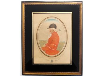 Listed Illustrator Artist Gordon Ross (1873-1946) Pencil Signed Lithograph Of Hugo Meynell