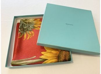 Tiffany & Co. Sunflower Silk Scarf With Original Box