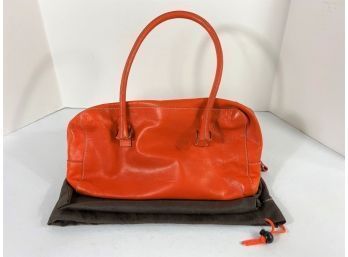Miu Miu Leather Handbag In Orange