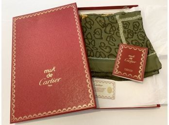 Cartier Silk Scarf With Original Box And Certificate