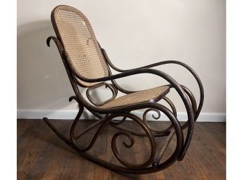 Vintage Bentwood & Cane Rocking Chair