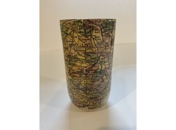 Vintage Ceramic Map Of France Vase