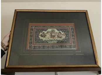 Vintage Persian Polo Scene Art- Framed & Matted