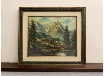 Signed Vintage Oil Landscape Painting