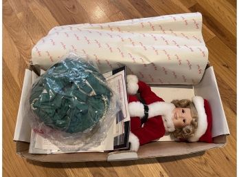 Danbury Mint Santas Helper Shirley Temple Bisque Porcelain Christmas Doll By Artist Elke Hutchens W COA