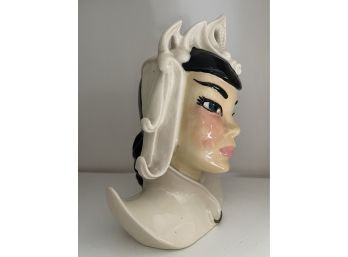 Vintage Ceramic Art Studio Lotus Head Vase