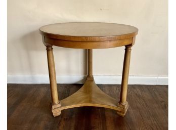 Vintage Neoclassical Style 3 Column Round Accent Table