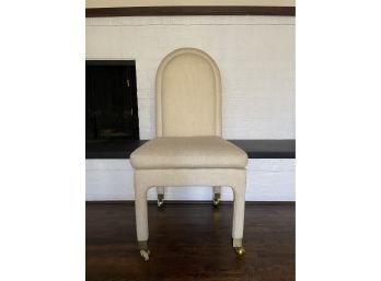 Upholstered Parsons Chair W Casters