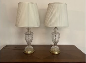 Vintage Crystal Table Lamps- A Pair