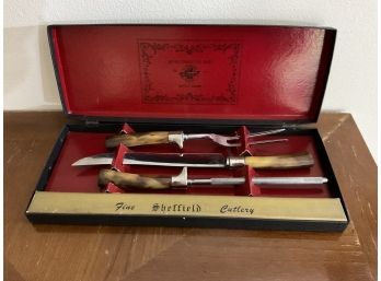 Vintage E. Parker & Sons Sheffield Bakelite Carving Set