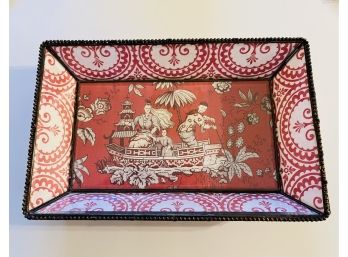 Modern Chinoiserie Rectangular Glass Tray