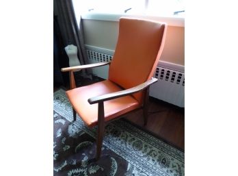 Mid Century Danish Modern Orange High Back Chair