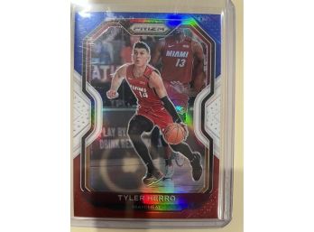 2020-21 Panini Prizm Red White And Blue Tyler Herro  Card #218