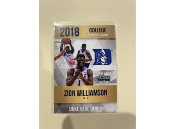 2018 College Rookie Zion Williamson Rookie Phenoms Limited Edition Card #1