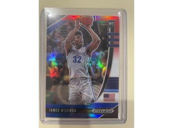 2020 Panini Prizm Red White And Blue James Wiseman Rookie Card #42