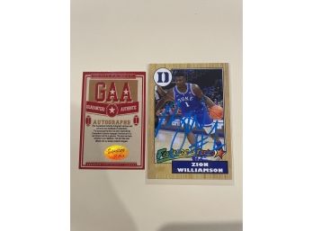 2015 Rookies Zion Williamson Future Stars Autographed Card With COA