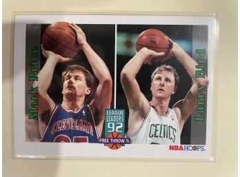 1992 NBA Hoops League Leaders Larry Bird Mark Price Card #322