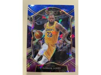 2020-21 Panini Select LeBron James Concourse Level Cracked Ice Prizm Card #23