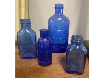 Antique Milk Of Magnesia Glass Drug Store Bottles - Both Liquid And Tablets Bottles. Bromo Seltzer By Emerson
