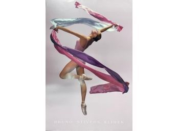 Stunning Beauty! 1990s Bruno Stivers Klimek Poster - Ballet Ribbon Swirl -  24 X 36