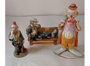 Lot Of Whimsical Clown Figurines