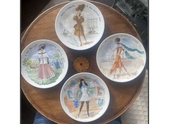 Four Henri D Arceau L & Fils  Porcelain Plates