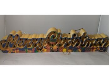 Vintage Merry Christmas Sign With Lights Ca 1960s