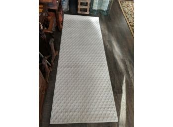 Carpet King Cream Colored Diamond Pattern Woven Area Rug With Attached Bottom Matting Surface