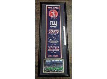 NY Giants Framed Quality Embroidered Poster