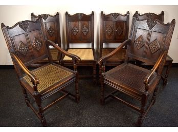 Set Of Six Kittinger Antique Walnut Dining Chairs From The Estate Of PT Barnum