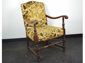 Cut Velvet Occasional Chair With Nail Head Trim