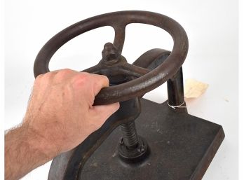 Vintage Screw Down Cast Iron Book Press