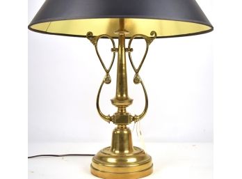 Solid Brass Chapman Scroll Lamp With Shade.